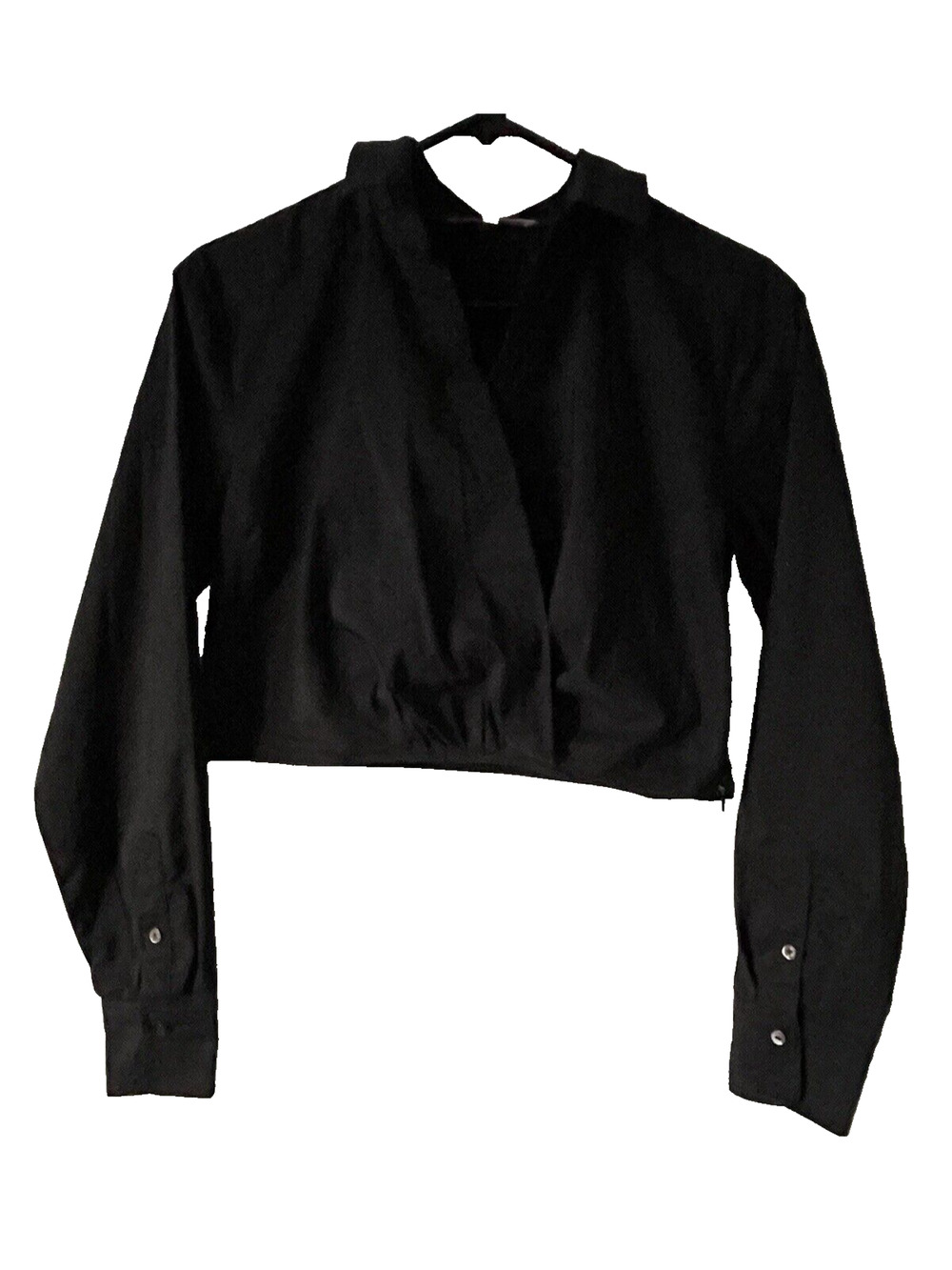 Olivaceous Black Top Twist Front Dress Long Sleeve Women's Size M
